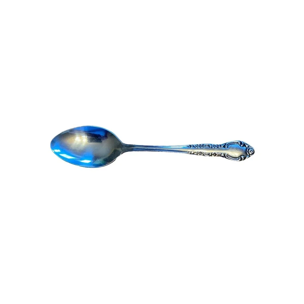 4 Orleans ORL50 Floral Stainless Flatware Teaspoons Korea Glossy